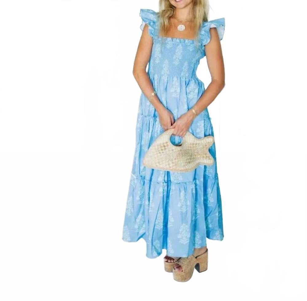 NEW SAIL TO SABLE flutter sleeve maxi dress in sail to sable